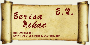 Beriša Mikać vizit kartica